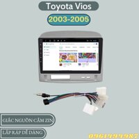Mặt dưỡng Toyota Vios kèm dây nguồn cắm zin theo xe dùng cho màn hình DVD android 9 inch
