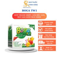 Mát gan Boga TW  hỗ trợ thanh nhiệt mát gan giải độc gan, mát gan, giảm mẩn ngứa rôm sảy, mề đay, vàng da- Hộp 20 ống