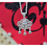 Mặt khánh dây chuyền bạc hình  giáp rắn đẹp