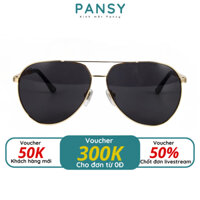 Mắt Kính Cá Sấu Thời Trang Nam Dáng Bầu, Kim Loại Mạ Vàng, Logo Dập Nổi Sang Trọng Pansy