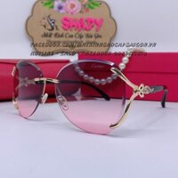 Mắt Kính Cartier Nữ Màu Ombre Gọng Hồ Ly Đính Đá Cao Cấp 1886