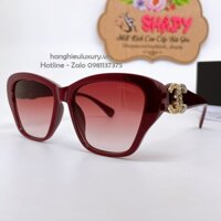 Mắt Kính Chanel Nữ Đỏ Mận Mắt Mèo Gọng Đính Đá Cao Cấp