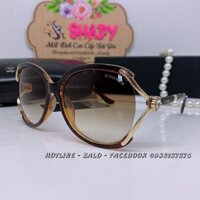 Mắt Kính Chanel Nữ Nâu Bầu Gọng Hoa Tròng Polarized Cao Cấp 1725