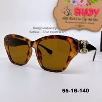 Mắt Kính Chanel Nữ Nâu Beo Mắt Mèo Gọng Đính Đá Cao Cấp