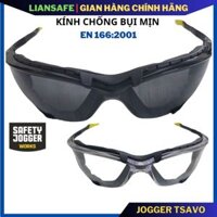 Mắt kính chống bụi mịn, chống sương mù bảo hộ lao động Safety Jogger Tsavo đen, trong chống tia uv hóa chất