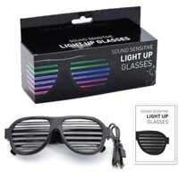 Mắt Kính Đèn LED Phát Sáng Cảm Ứng Theo Nhạc Sạc USB (Rechargeable Music Activated Glasses)