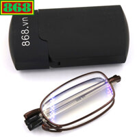 Mắt kính lão gọng xếp màu nâu (868) từ 1 độ đến 4 độ, mắt kính gập, mắt kính rút, mắt kính gấp