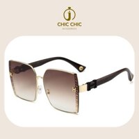 Mắt Kính Mát Cổ Điển Màu Trà Lớn Chống Tia UV | Mắt Kính Chic Chic D21