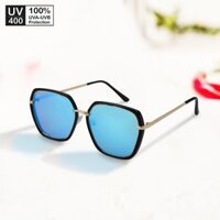 Mắt Kính mát nam nữ đa giác tráng gương gọng kính kim loại kép UV400 Jaliver Young SM - 6080