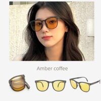 Mắt kính mát thời trang gấp gọn tiện lợi chống tia UV dành cho nam và nữ - Amber Coffee
