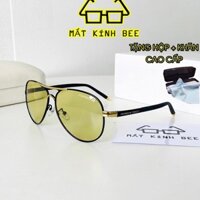 Mắt kính nam đi đêm thời trang kiểu phi công cao cấp BEE1467 tặng hộp + khăn