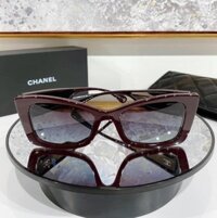 Mắt Kính Nữ Chanel Rectangle Sunglasses Dark Red