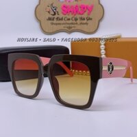 Mắt Kính Nữ Louis Vuitton Vuông Nâu Gọng Hồng Cao Cấp