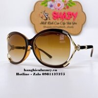 Mắt Kính Nữ Nâu Đậm Gọng Cỏ Ba Lá Full Box