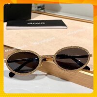 Mắt kính râm nữ thời trang cao cấp dáng oval hot trend - kính hà hồ tặng hộp và khăn lau kính chụp hình sang chảnh