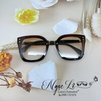 Mắt Kính Thời Trang Nữ Gọng Vuông - Kính Chanel Màu Nâu ĐậmTròng Khói - Full Box