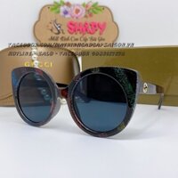 Mắt Kính Thời Trang Nữ - Kính Gucci Nữ Mắt Mèo Đen Gọng Nhũ Ánh Kim Cao Cấp Fullbox 6926