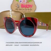 Mắt Kính Thời Trang Nữ - Kính Gucci Nữ Mắt Mèo Đen Gọng Đỏ Cao Cấp Fullbox 6926