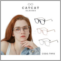 Mắt kính thời trang TR90 gọng vuông bo góc unisex kính mắt giả cận chống ánh sáng xanh, chống UV 400 Bảo hành trọn đời