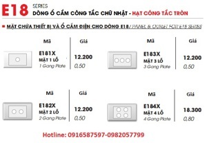 Mặt lỗ tròn viền thẳng mặt 1 lỗ  LiOA E181X