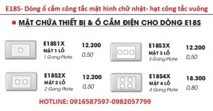 Mặt lỗ vuông viền thẳng mặt 3 lỗ LiOA E18S3X