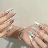 Mắt Mèo Chuyển Đổi Kim Cương Đính Móng Tay Phong Cách Mới Bướm Làm Móng Tay Miếng Dán ins Phong Cách Dài Mũi Nhọn Phong Cách Làm Trắng Da Có Thể Tháo Rời