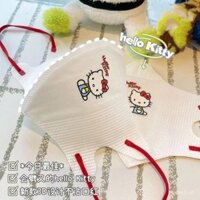 Mặt nạ 3D cho bé gái in hình Hello Kitty, dễ thương, chống bụi, đóng gói riêng cho trẻ em