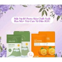 Mặt Nạ B5 Pretty Skin Chiết Xuất Rau Má Và Trái Cam Tươi Từ Đảo JEJU