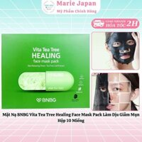 Mặt Nạ BNBG Vita Tea Tree Healing Face Mask Pack Làm Dịu Giảm Mụn Hộp 10 Miếng