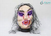 Mặt nạ cao su Halloween quỷ mắt xếch tím HLW-MN-50