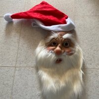 Mặt nạ cao su ông già Noel dễ thương Mặt nạ râu hóa trang cho bữa tiệc Giáng sinh Cosplay