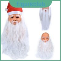 Mặt nạ cao su ông già Noel màu trắng có tóc cho đạo cụ đóng vai