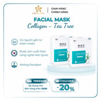 Mặt nạ cấp ẩm tràm trà Facial Mask Collagen Tea Tree Mộc Love Skin White hộp 10 miếng