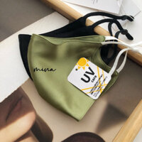 Mặt nạ che nắng màu xanh cho phụ nữ, bảo vệ UV, thoáng khí, lụa dâu tằm, phong cách Hàn Quốc, mặt nạ lụa thật, kem chống nắng đa năng cho mùa hè