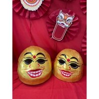Mặt nạ chú Tễu - Ông địa vàng trung thu truyền thống bằng giấy bồi cho trẻ em và người lớn