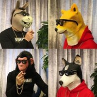 mặt nạ con cá Mặt nạ trùm đầu hóa trang quái vật đầu cá màu xanh lá phù hợp cho Halloween Trung Thu Lễ Hội M80