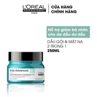 MẶT NẠ ĐẤT SÉT 2 TRONG 1 L'OREAL ANTI OILINESS CLAY  250ML TẨY DA CHẾT DA ĐẦU