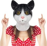 Mặt nạ (đầu) mèo đen - silicone cho trẻ em và người lớn