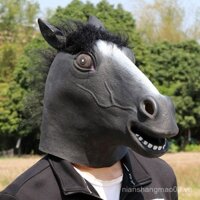 Mặt nạ đầu ngựa điêu khắc cát Halloween Vỏ đầu động vật cosplay trang điểm tiệc ngộ nghĩnh đạo cụ trang điểm 8MZR