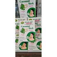 Mặt nạ dừa 2 in 1 THANH BÌNH Coconut Mask ( Thạch dừa - Nha đam) Hộp 7 miếng x 40g / 1 miếng