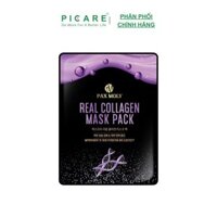 Mặt nạ dưỡng ẩm da săn chắc, mịn màng và cải thiện độ đàn hồi da Pax Moly Real Collagen Mask Pack 25ml ( Hộp 10 miếng )