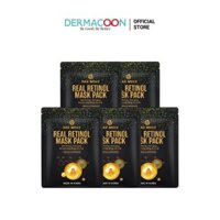 Mặt nạ dưỡng ẩm tăng cường đàn hồi giảm các dấu hiệu lão da PAX MOLY Real Retinol Mask Pack 5 Miếng