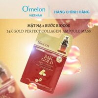 Mặt nạ dưỡng da 2 bước Coreana Biocos 24k Gold Perfect Collagen Ampoule Mask chống lão hóa