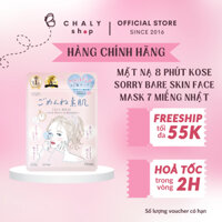 Mặt nạ dưỡng da cao cấp 8 phút Clear Turn Kose Sorry Bare Skin Face Mask 7 miếng Nhật