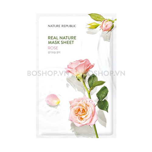 Mặt nạ dưỡng da chiết xuất hoa hồng Nature Republic Real Nature Rose Mask Sheet
