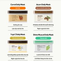 Mặt Nạ Dưỡng Da Hàng Ngày Cà Rốt, Quả Sồi, Yuja C SKINFOOD Daily Sheet Mask 30 Miếng