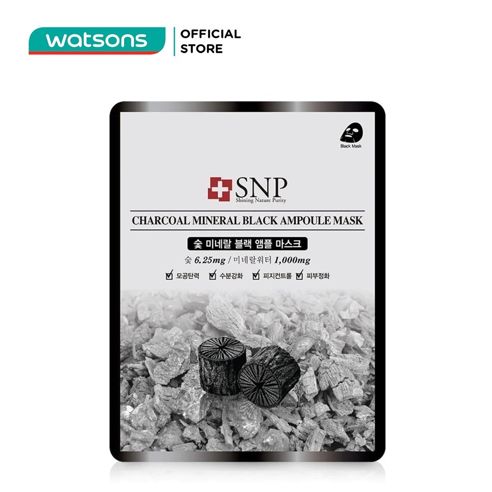 Mặt nạ dưỡng da SNP Charcoal Mineral Black Ampoule Mask 25ml