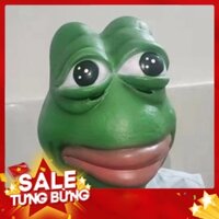 Mặt Nạ Ếch Xanh PEPE Lồi Mắt Đăc Biệt, Mũ Đội Đầu Ếch Xanh Mặt Nạ Meme Ếch Xanh Đồ chơi trùm đầu Silicon Độc Đáo
