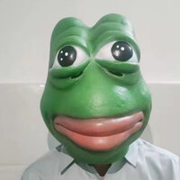 Mặt Nạ Ếch Xanh PEPE Lồi Mắt Đăc Biệt, Mũ Đội Đầu Ếch Xanh Mặt Nạ Meme Ếch Xanh Đồ chơi trùm đầu Silicon Độc Đáo