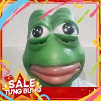 Mặt Nạ Ếch Xanh PEPE Lồi Mắt Đăc Biệt, Mũ Đội Đầu Ếch Xanh Mặt Nạ Meme Ếch Xanh Đồ chơi trùm đầu Silicon Độc Đáo